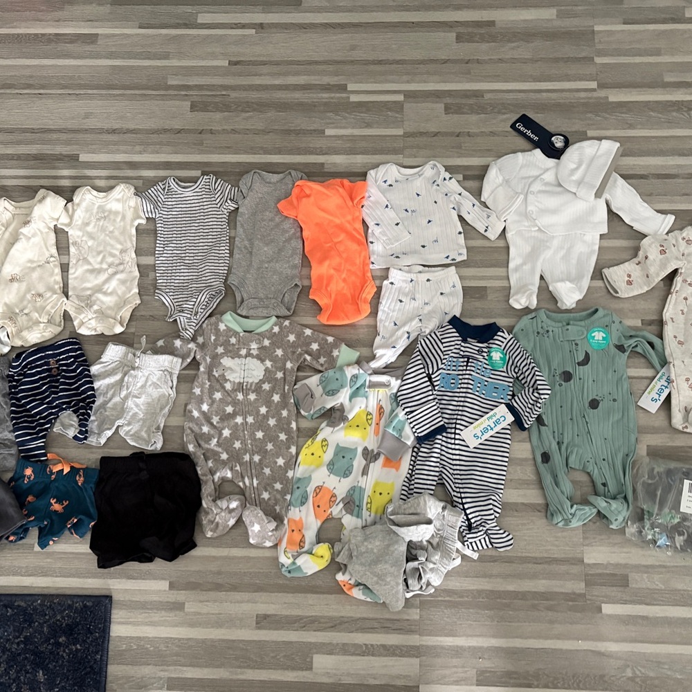 Assorted Baby Onesies and Pajamas Set